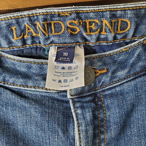 Lands'end Blue Jeans Flannel Lined Size 10 - Picture 6 of 8